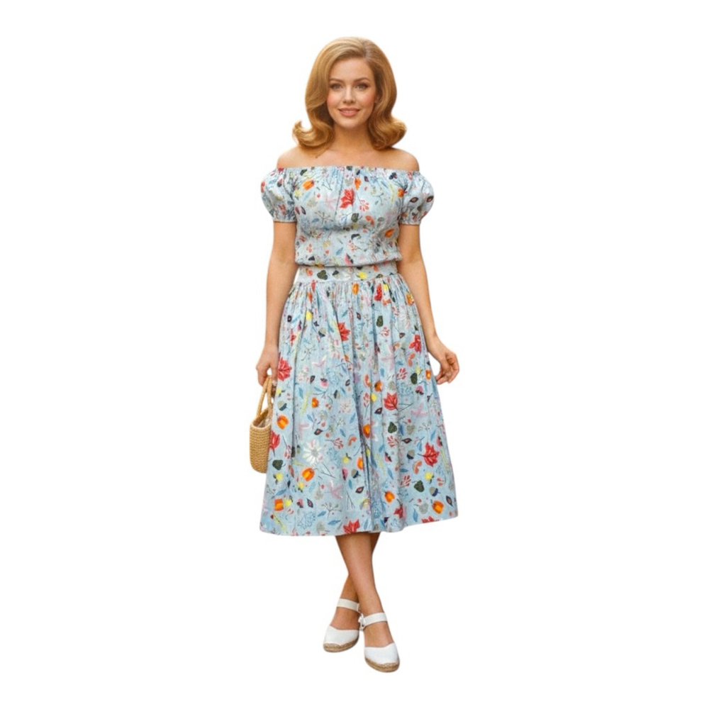 Dapper Day First Frost Floral Skirt Set Ayumi Takahashi M NWT